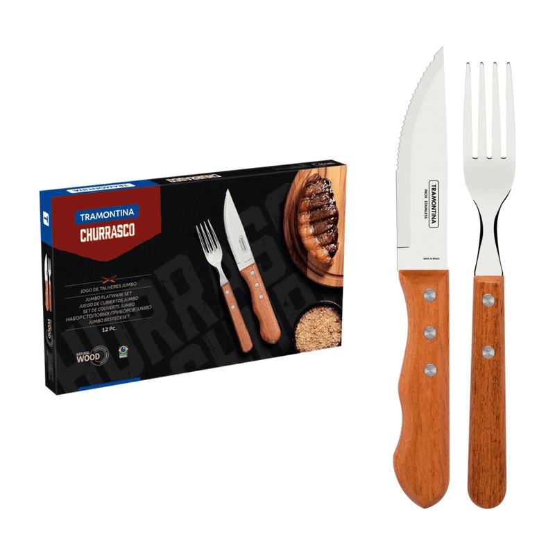 Jogo-Churrasco-12-Pecas-Tramontina-Dynamic-Inox-Madeira-Natural