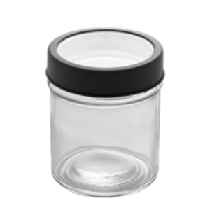 Pote De Vidro Tampa De Acrílico Preto 350ml - Lyor