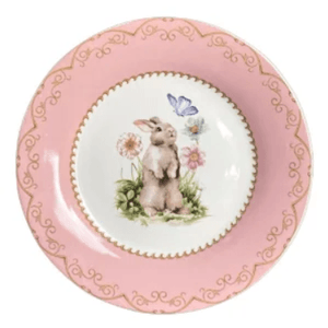 Prato De Sobremesa Páscoa Rosa 20cm - Luiz Salvador
