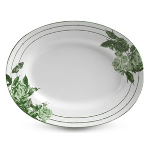 Travessa De Cerâmica 41,5cm Arara Floral Verde - Scalla