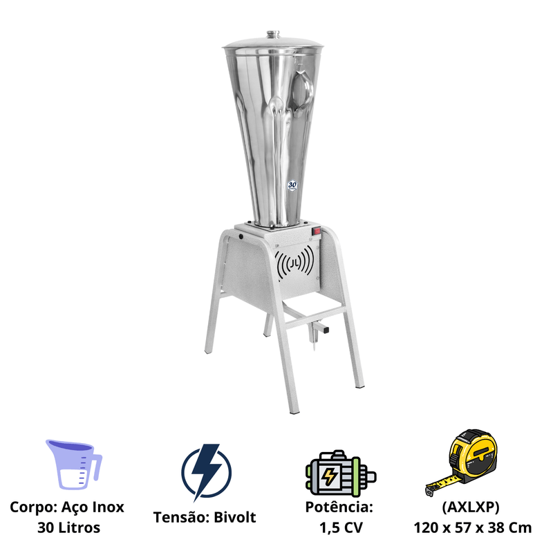 Liquidificador-Industrial-30-Litros-Baixa-Rotacao-Aco-Inox-Colombo