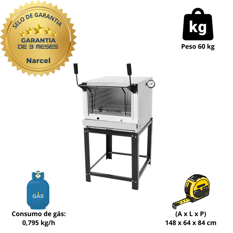 Forno-Industrial-Roma-a-Gas-FIRI-80-Inox-Venancio