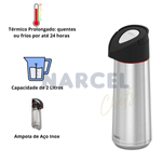 Garrafa Termica Tramontina Exata 2L Aco Ampola de Inox