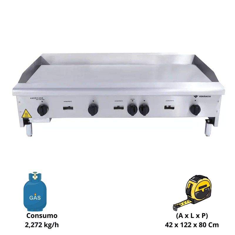 Chapa Linha Americana Gas GLP 8mm 120cm CG120 - Venancio