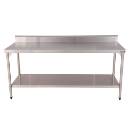 Mesa de Parede com Prateleira 1m x 70cm em Aço Inox 304 – Krasinox
