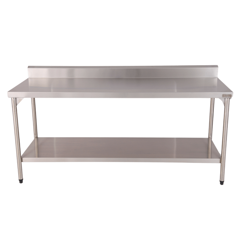 Mesa de Parede com Prateleira 1m x 70cm em Aco Inox 304 - Krasinox