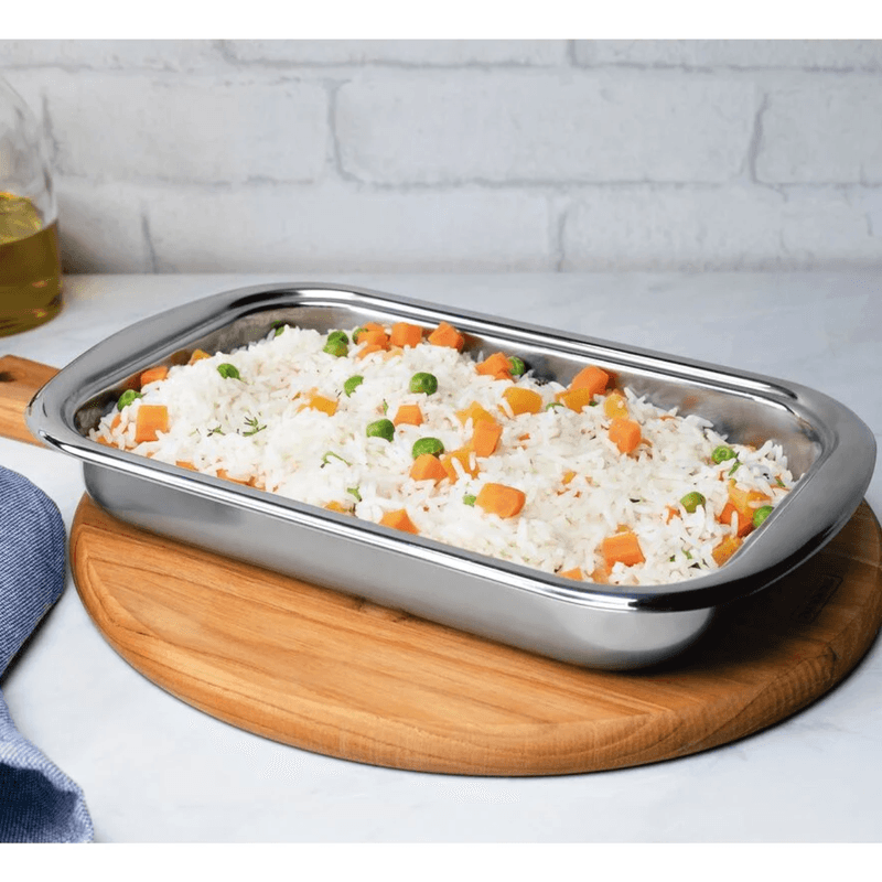 Assadeira Tramontina Cosmos Retangular Inox 43cm 4L Premium