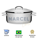 Cacarola Tramontina 2-8 Litros Inox Solar 20Cm Fundo Triplo