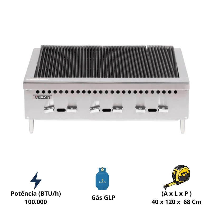 Char Broiler Gas GLP 90Cm VCRB36 Vulcan Hobart