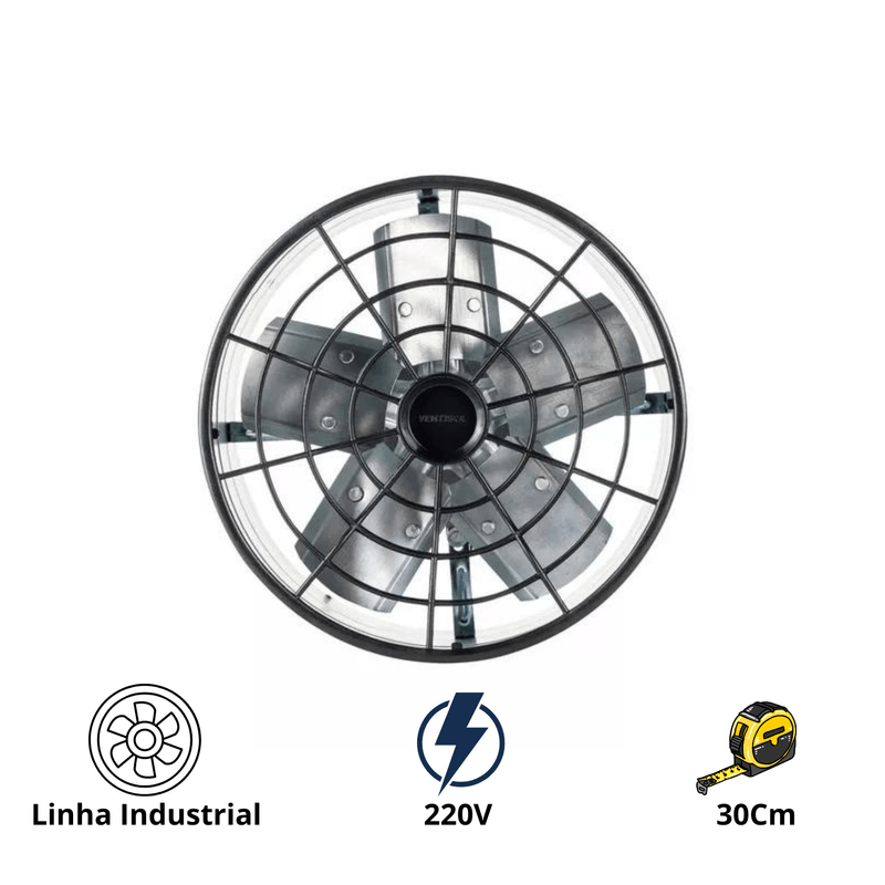 Exaustor Comercial Axial Eletrico 30Cm 220V Ventisol