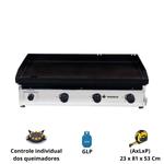 Chapa Industrial Deguste a Gas 80Cm Sem Prensa C80 Venancio