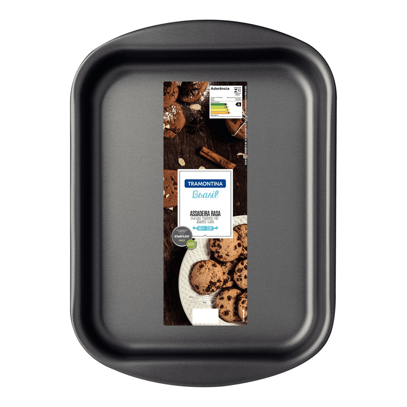 Assadeira Rasa Tramontina 40cm Antiaderente Starflon Grafite
