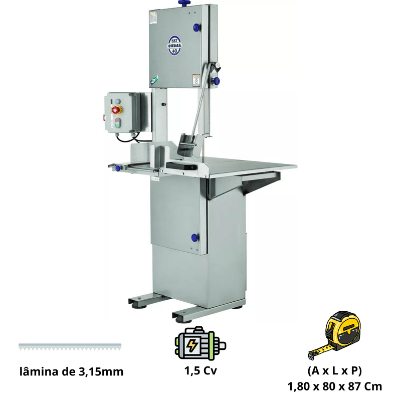 Serra Fita Industrial Gural BRT40 220V 1-5CV Inox