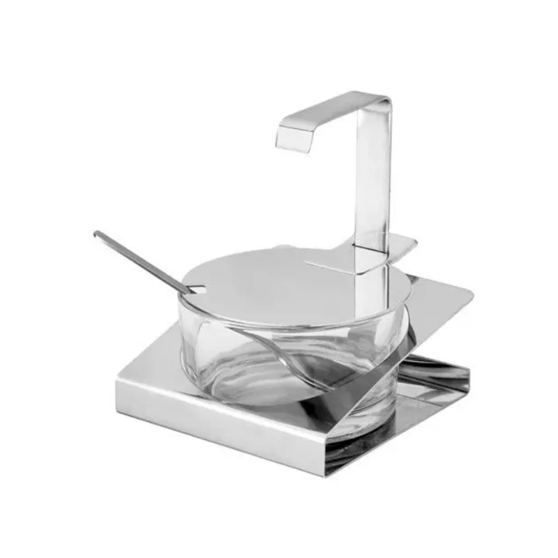 Acucareiro-Queijeira De Inox Com Colher - Hercules