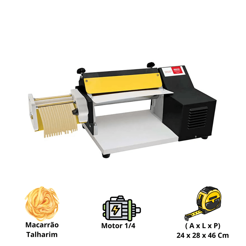 Cilindro Massas Eletrico 28cm Malta Talharim 127V Preto