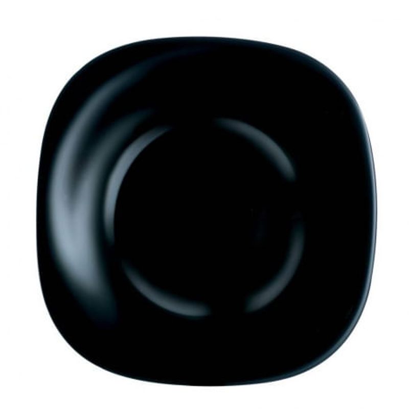 Prato De Vidro Temperado Sobremesa Raso Carine Preto 19cm - Luminarc