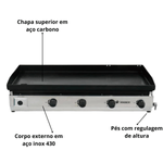 Chapa Industrial Deguste a Gas 100Cm Sem Prensa C100 Venancio
