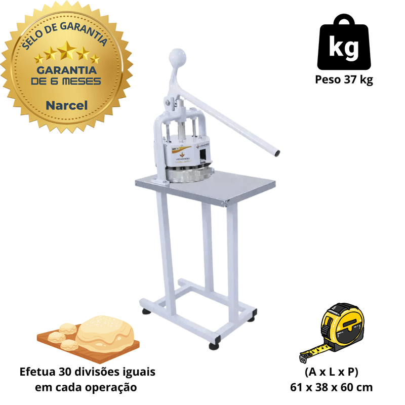 Divisora de Massa 30 Divisoes Venancio DMV-30 Inox