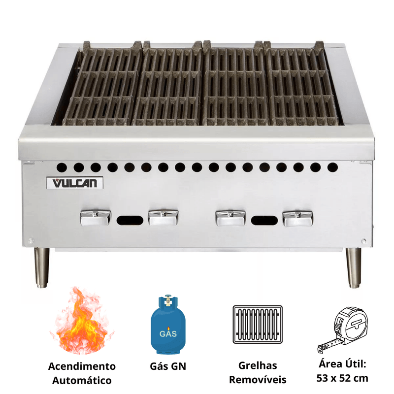 Char Broiler Vulcan VCRB25 a Gas 4 Queimadores 58-000 BTUs - Hobart