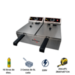 Fritadeira Eletrica Skymsen FED20N 2 Cubas 5L Inox 220V