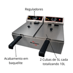 Fritadeira Eletrica Skymsen FED20N 2 Cubas 5L Inox 220V