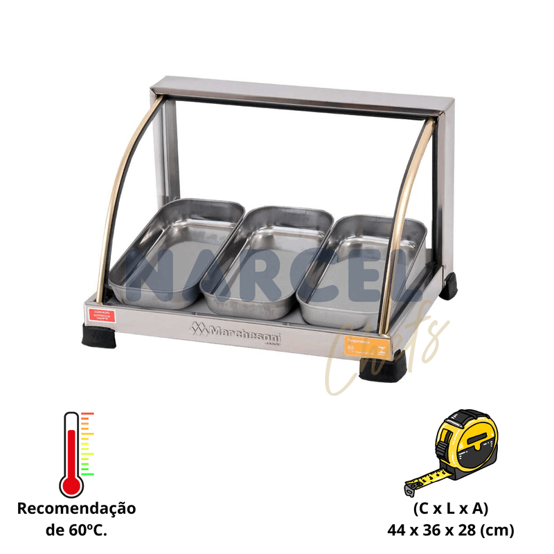 Estufa de Salgados 3 Bandejas Ouro Marchesoni EF-2-2031