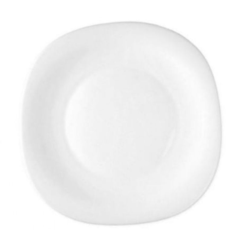 Prato De VidroTemperado Quadrado Branco 27cm - GS