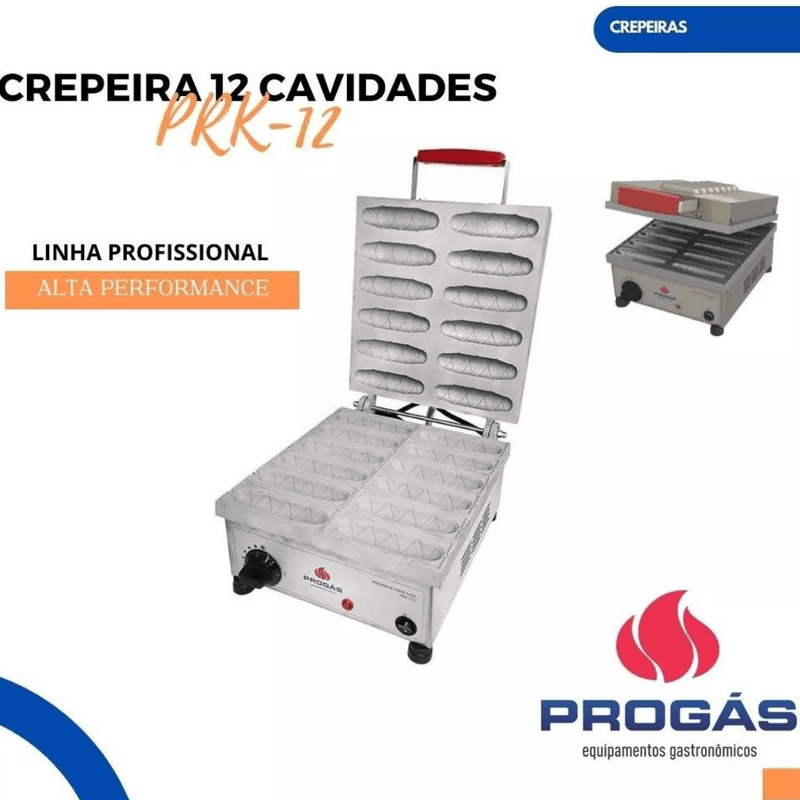 Maquina Prensa Eletrica Crepes Suico Prk-12 - Progas