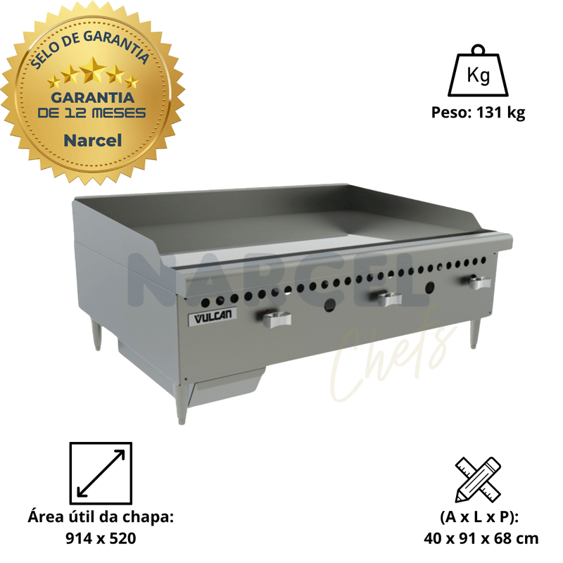 Chapa a Gas VCRG36 Vulcan 90cm Hobart