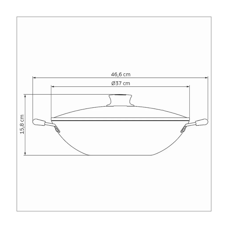 Panela Wok Tramontina Paris Aluminio 36cm Chumbo 28545636