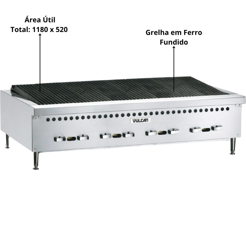 Char Broiler a Gas Vulcan VCRB47 8 Queimadores a Gas - Hobart