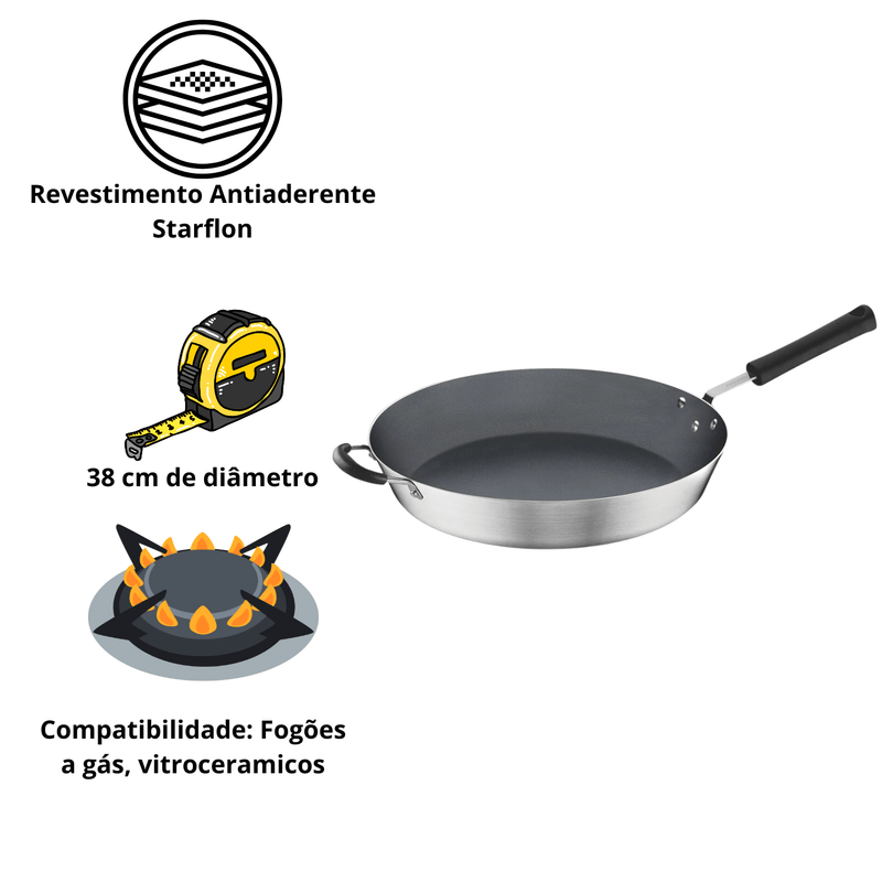 Frigideira Tramonti Profissional Aluminio 38cm 7-1L 20895038