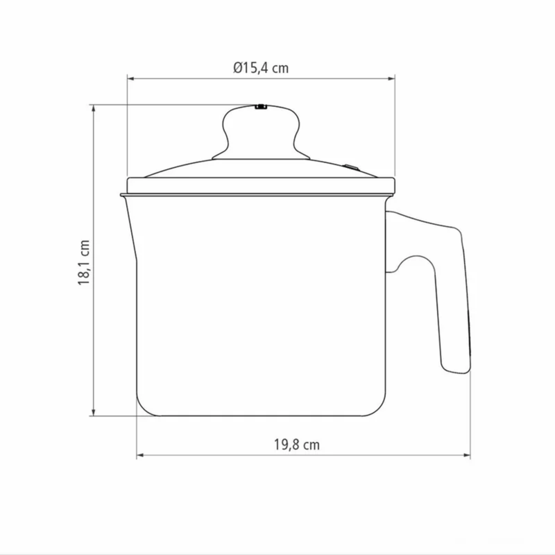 Fervedor Antiaderente 1-9L Vermelho com Tampa Vidro Tramontina Paris