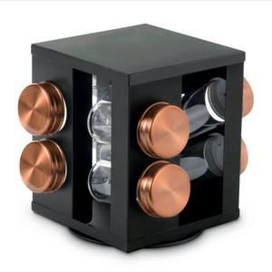 Porta Condimentos Giratório 8 Peças De Inox/Bronze - Mimo