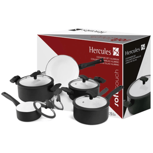 Jogo De Panelas Indução 5 Peças Preto - Hercules