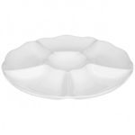 Petisqueira De Porcelana 6 Divisorias 30cm Branco - Oxford