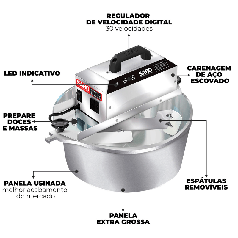 Panela Mexedora Saro 10 Litros 50-60 Hz Bivolt PA10