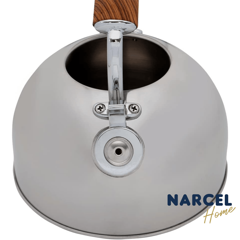 Chaleira De Inox Com Apito Alca Bambu 2-5 Litros - Mimo Style