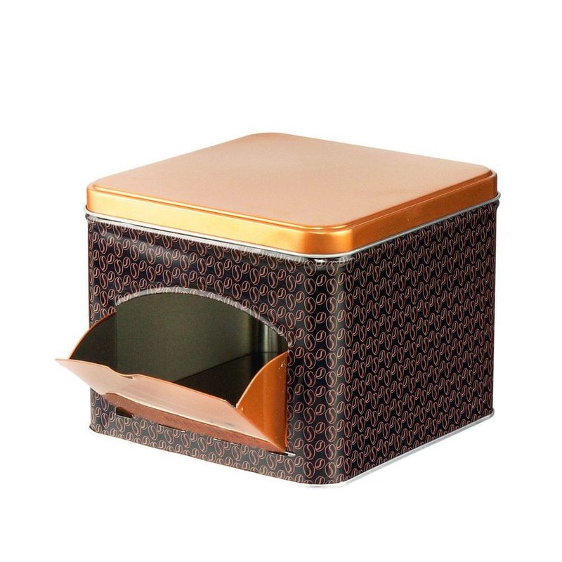 Lata Porta Capsulas Metal Coffee Beans Cobre -Lyor