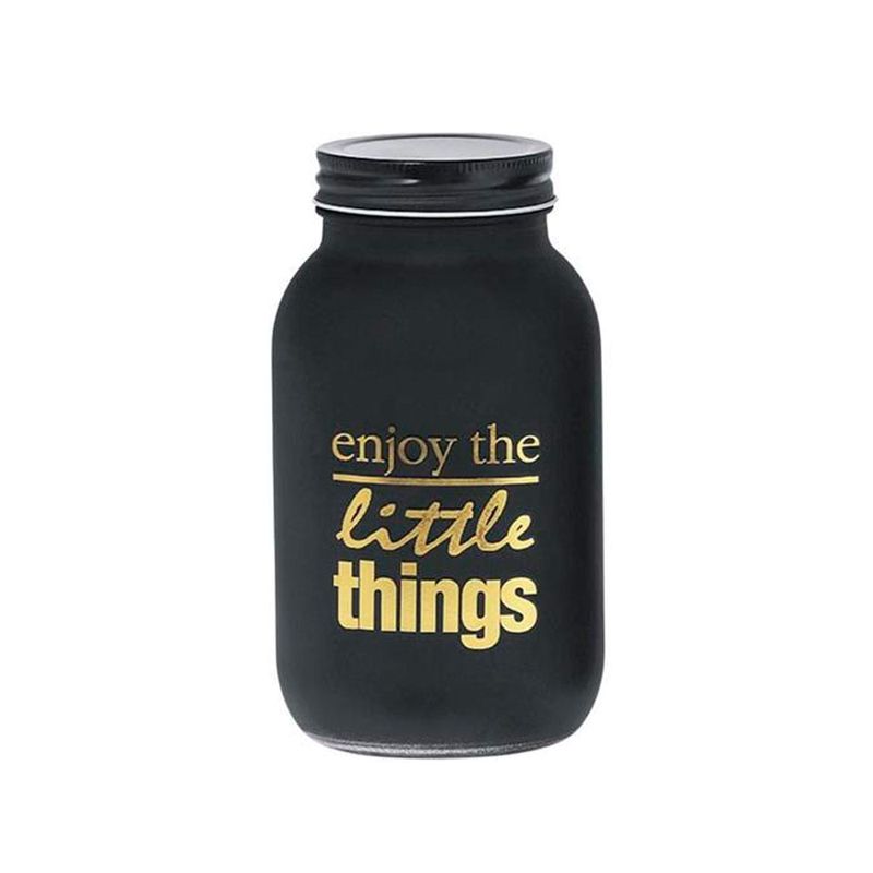 Pote De Vidro Preto Fosco Enjoy 720ml - Hercules