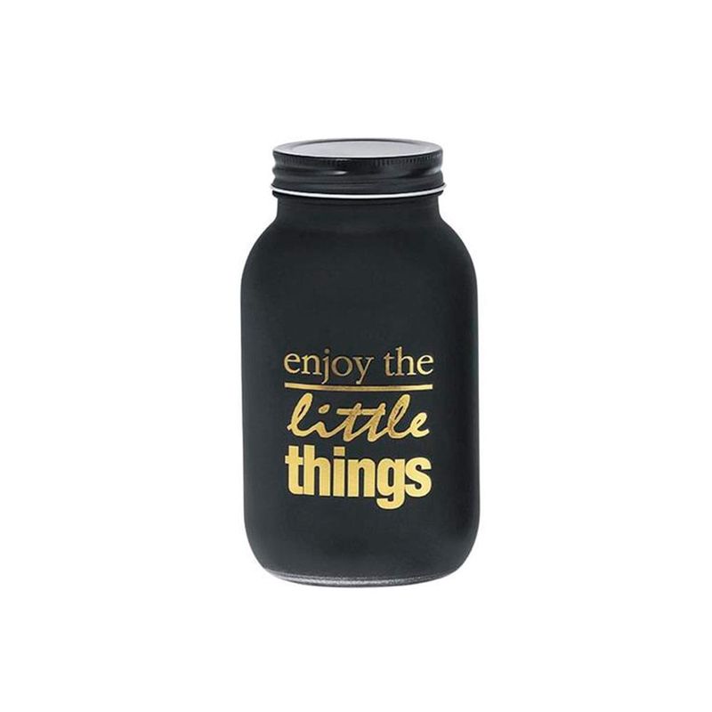 Pote De Vidro Preto Fosco Enjoy 450ml - Hercules