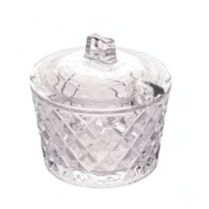 Açucareiro De Cristal Chumbo Diamante 10x10cm - Lyor