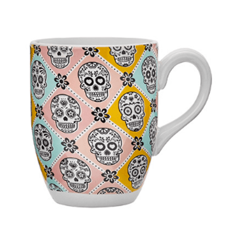 Caneca De Porcelana Caveira Mexicana 350ml - Hauskraft