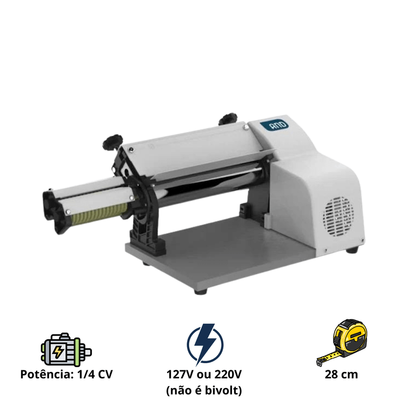 Cilindro Eletrico 28cm Cortador de Talharim Branco Anodilar