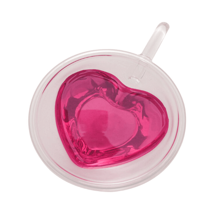 Conjunto Com 2 Xicaras De Vidro Duplo Heart 230ml - Lyor