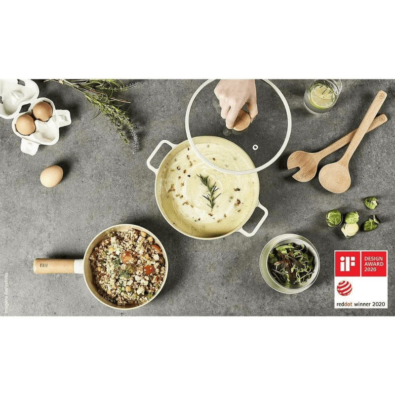 Jogo De Panelas Revestimento Ceramico Creme Fika Inducao - NEOFLAM