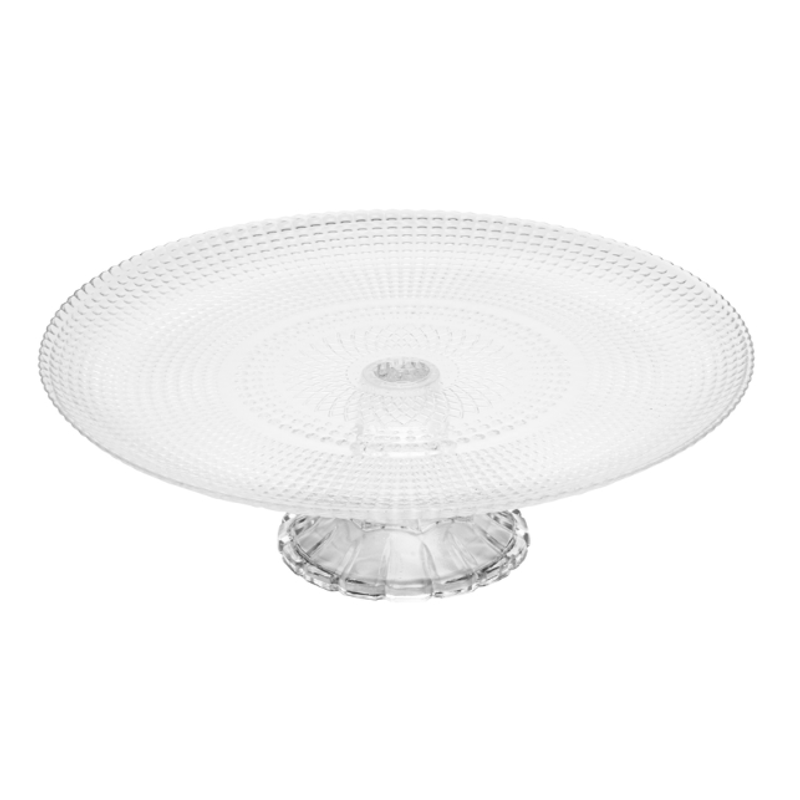 Prato Para Bolo Oriental De Vidro Com Pe 27x10cm - Lyor