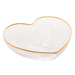 Bowl De Vidro Borda Dourada Coracao 15cm - Rojemac