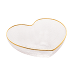 Bowl De Vidro Borda Dourada Coracao - Rojemac