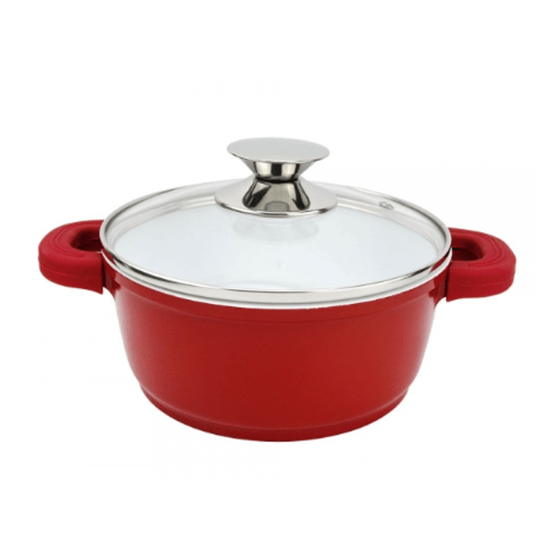 Panela De Aluminio Fundido Com Revestimento Ceramico Vermelha 1-5 Litros - Clink